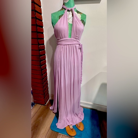 Forever 21 Crinkled Cut Out M Slit Maxi Dress, SM - Picture 5 of 5